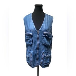 Forever 21 Blue Denim Vest GUC M